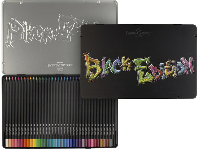 Farbenfrohes Faber-Castell Black Edition 36 Stück im Bliketui