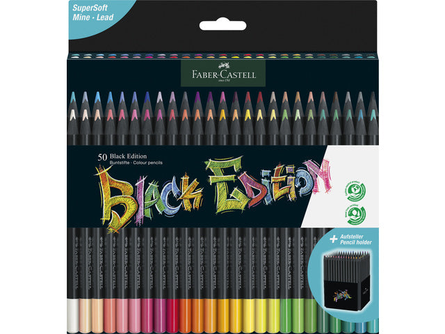 Kleurpotlood Faber-Castell Black Edition 50stuks in kartonnen etui