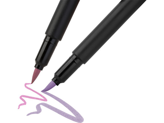 Brushpen Faber-Castell Black edition pastel 6 stuks in kartonnen etui