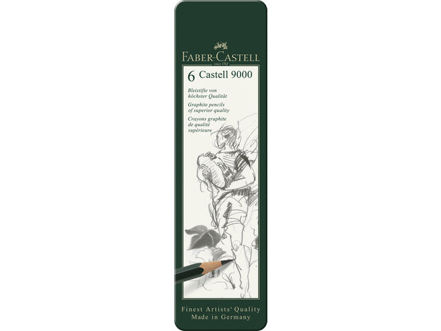 Potlood Faber-Castell 9000 bliketui a 6 stuks