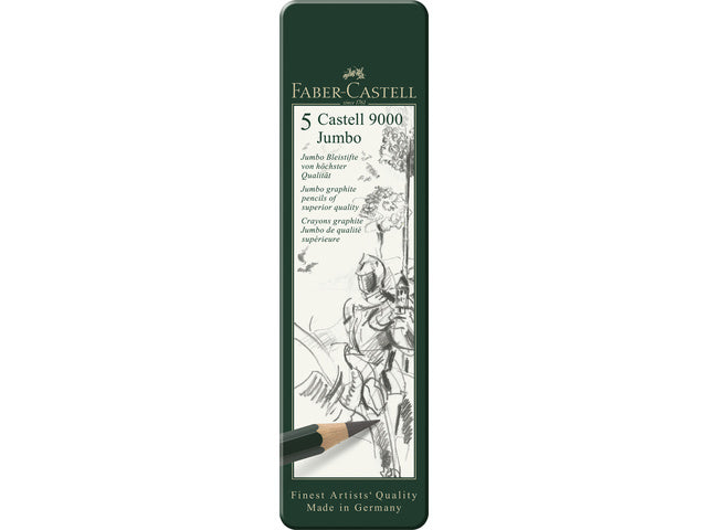 Potlood Faber-Castell 9000 Jumbo etui met 5 stuks