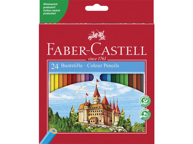 Kleurpotloden Faber-Castell zeskantig in elektronische etui a 24st.
