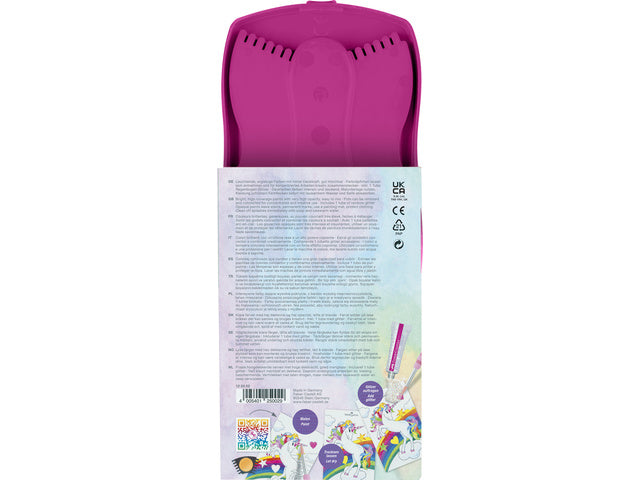 Waterverfdoos Faber-Castell Connector 12 kleuren + 1 tube regenboogglitter en eenhoornstickers