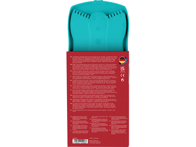 Waterverfdoos Faber-Castell 12 kleuren +1 tube met Connector turquoise