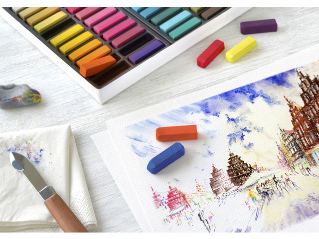 Pastelkrijt Faber-Castell halve lengte etui à 24 stuks