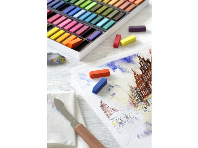 Pastelkrijt Faber-Castell halve lengte etui à 24 stuks