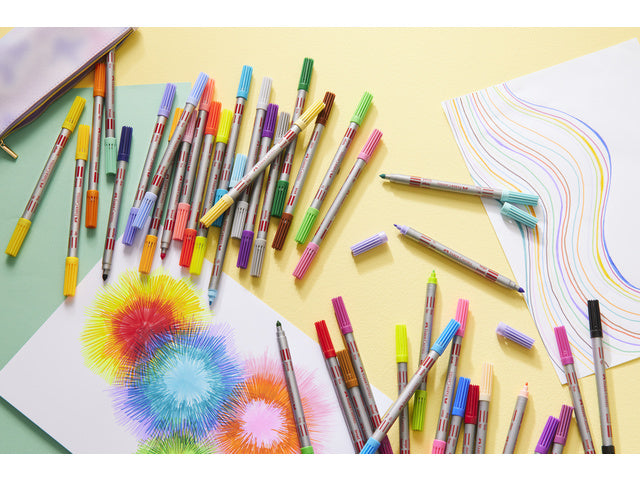 viltstiften Faber-Castell Duo neon kleuren in etui a 10 stuks