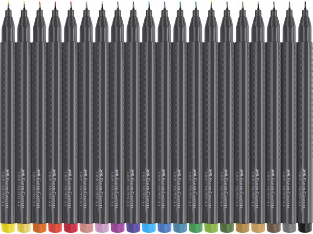 fineliner Faber-Castell GRIP 0,4mm etui a 20 stuks
