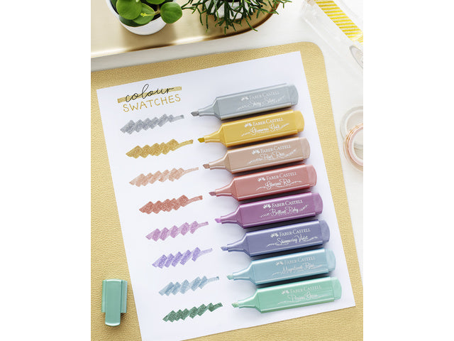 Textmarker Faber-Castell metallic etui 8 delig