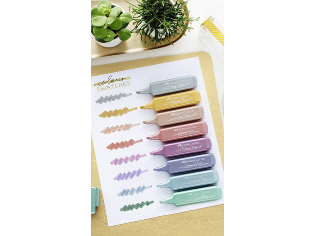 Textmarker Faber-Castell metallic etui 8 delig