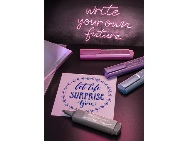 Tekstmarker Faber-Castell Metallic etui á 4 stuks