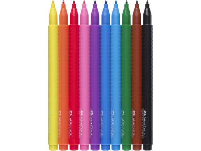 Viltstiften Faber-Castell GRIP Kleur etui 10 stuks