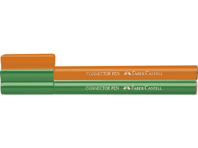 viltstiften Faber-Castell Connector 33 stuks met 10 clips in 'vrachtwagen'