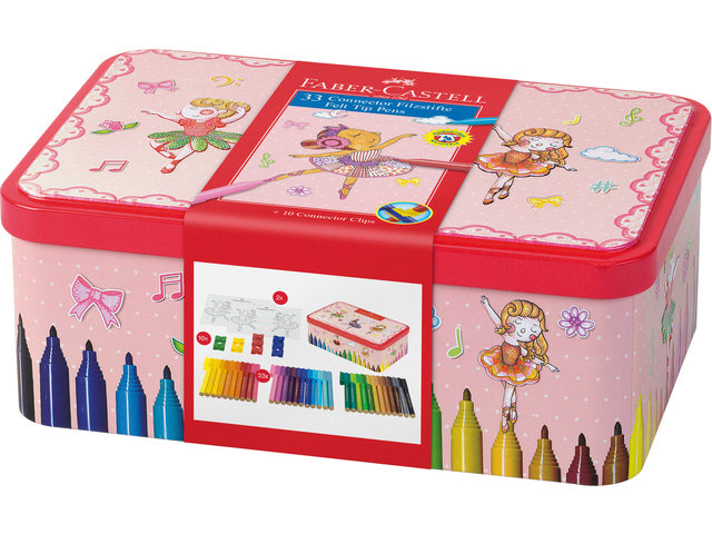 viltstift Faber-Castell Connector 33 stuks in ballerina blik