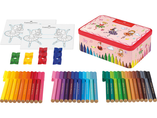 viltstift Faber-Castell Connector 33 stuks in ballerina blik