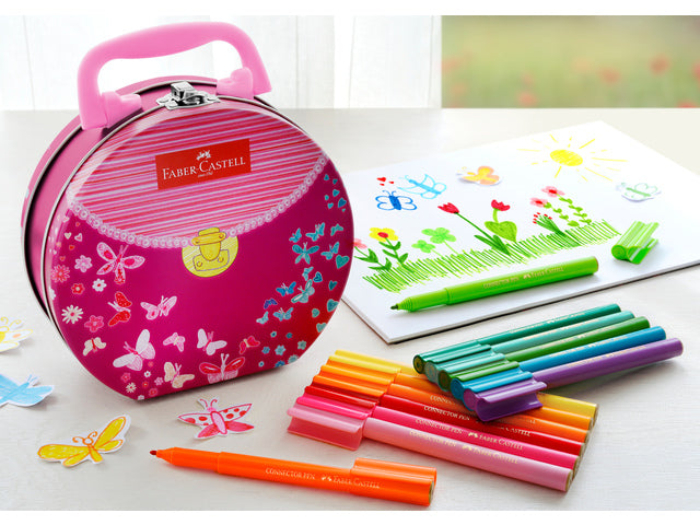 Viltstift Faber-Castell Connector handtas 33 stuks assorti