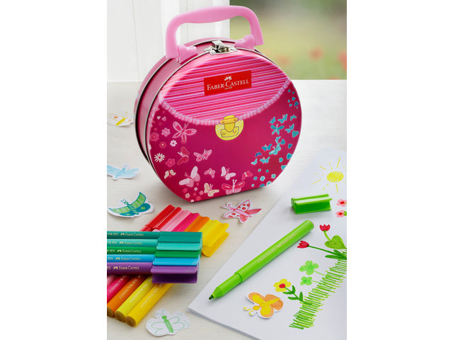 Viltstift Faber-Castell Connector handtas 33 stuks assorti