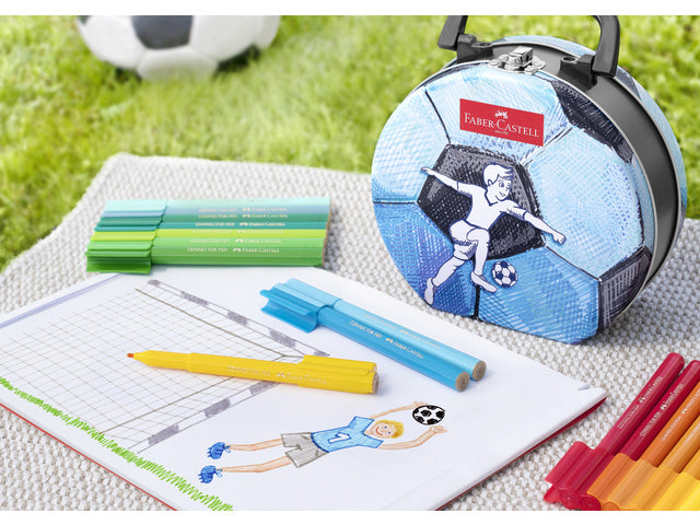 Viltstift Faber-Castell Connector koffer "voetbal" 33 stuks