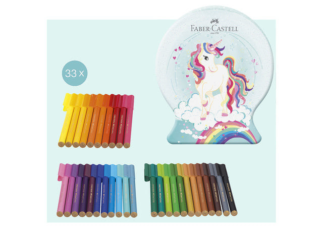 Viltstift Faber-Castell Connector Sneeuwbol Eenhoorn 33 stuks assorti