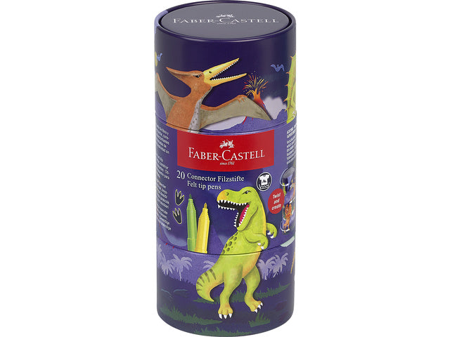 Viltstift Faber-Castell Connector Dino 20 stuks in draaiblik