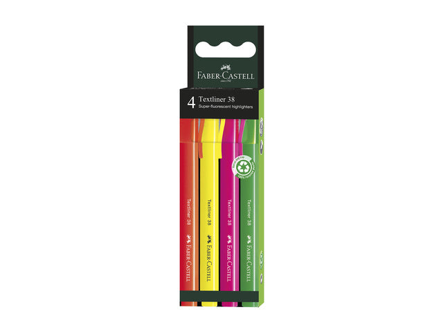 Textmarker Faber-Castell 38 etui 4 stuks
