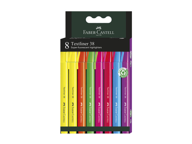 Textmarker Faber-Castell 38 Etui 8 Stück