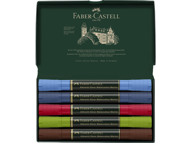 Aquarelmarker Faber-Castell Albrecht Dürer, doos á 5 stuks Urban Sketching