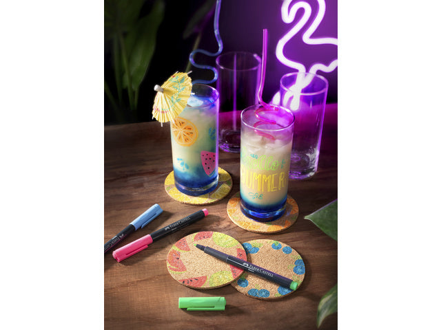 Markers Faber-Castell Neonkleur assorti 6 stuks in etui.