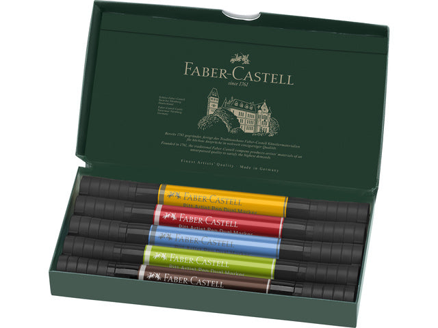 Tekenstift Faber-Castell Pitt Artist Pen Duo Marker, Etui mit 5 Stück