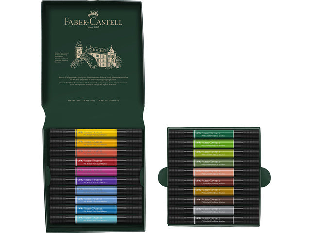 Tekenstift Faber-Castell Pitt Artist Pen Duo Marker, Etui mit 20 Stück