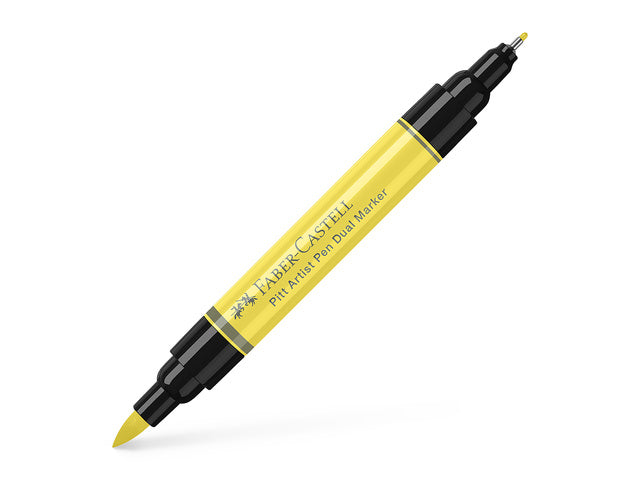 Tekenstift Faber-Castell Pitt Artist Pen duo marker 104 licht gelb glanzend