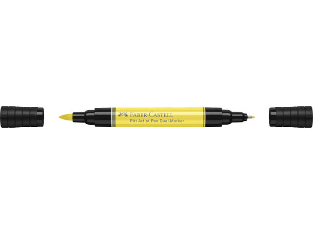 Tekenstift Faber-Castell Pitt Artist Pen duo marker 104 licht gelb glanzend