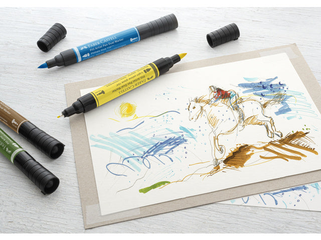 Tekenstift Faber-Castell Pitt Artist Pen duo marker 110 phthaloblauw