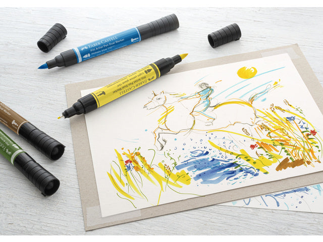 Tekenstift Faber-Castell Pitt Artist Pen duo marker 110 phthaloblauw
