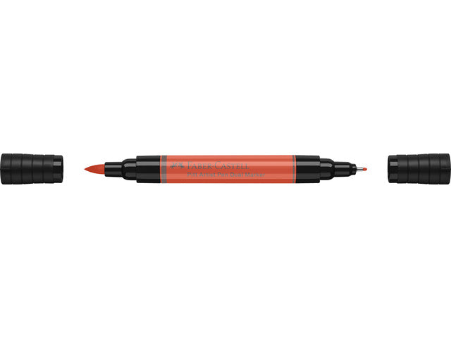 Tekenstift Faber-Castell Pitt Artist Pen duo marker 118 scharlakenrood
