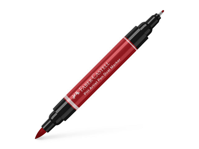 Tekenstift Faber-Castell Pitt Artist Pen duo marker 219 diep scharlaken rood