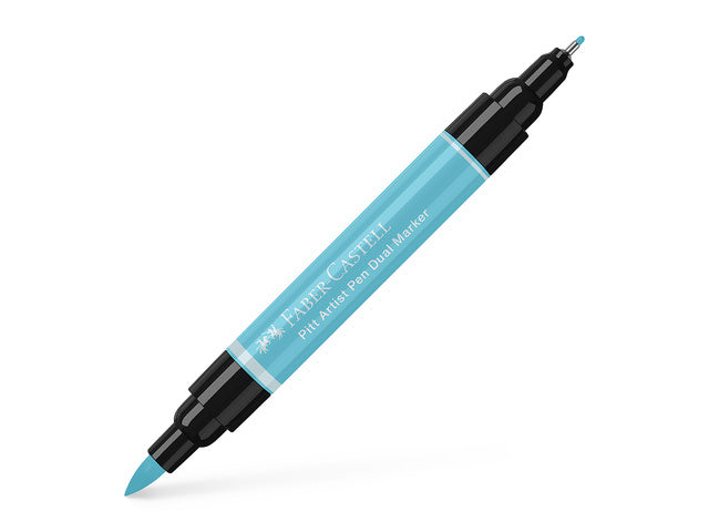 Tekenstift Faber-Castell Pitt Artist Pen duo marker 154 licht kobalt türkis