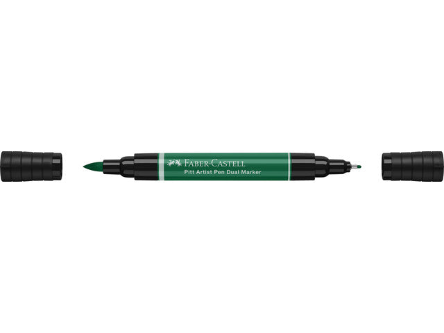 Tekenstift Faber-Castell Pitt Artist Pen duo marker 264 donker phthalogroen