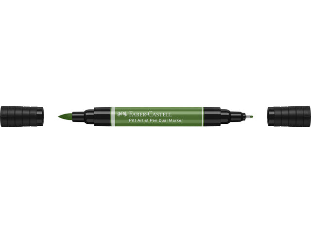 Tekenstift Faber-Castell Pitt Artist Pen duo marker 167 permanent olivgrün