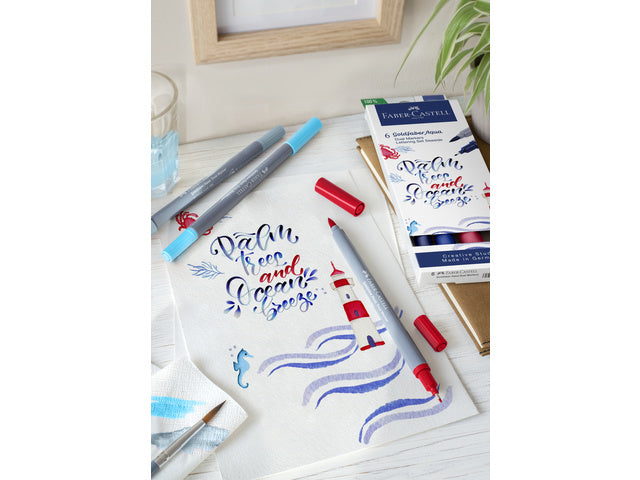 Duo aquarelmarker Faber-Castell Goldfaber etui 6 stuks Jungle kleur nrs: 121, 151, 164, 245, 247, 277