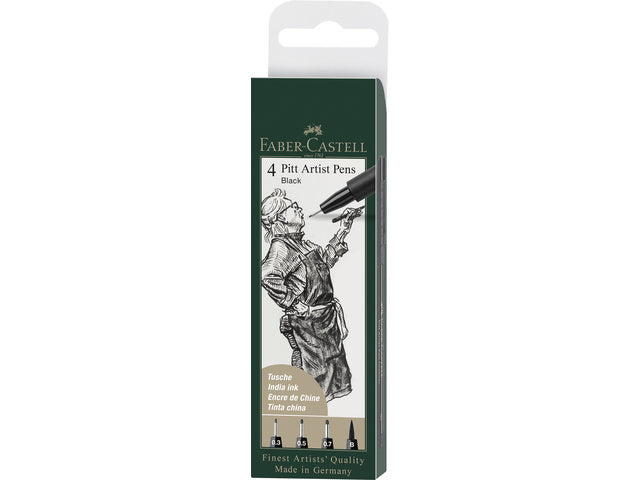 Stift Faber-Castell Pitt Artist Pen 4-teilig schwarz