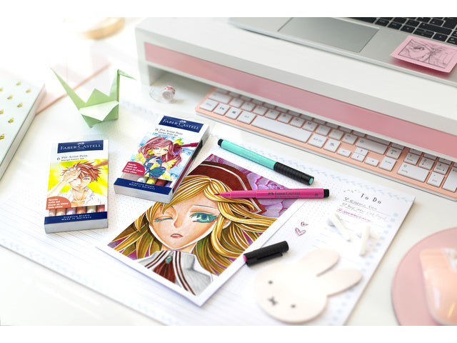 Tekenstift Faber-Castell Pitt Artist Pen Manga 6-teiliges Etui Shôjo