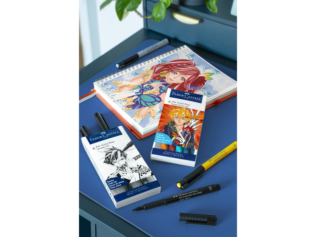 Tekenstift Faber-Castell Pitt Artist Pen Manga 6-teiliges Etui Shônen