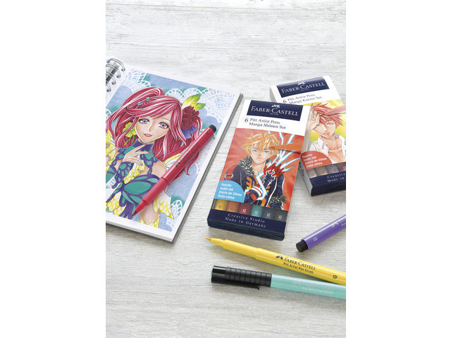 Tekenstift Faber-Castell Pitt Artist Pen Manga 6-delig etui Kaoiro