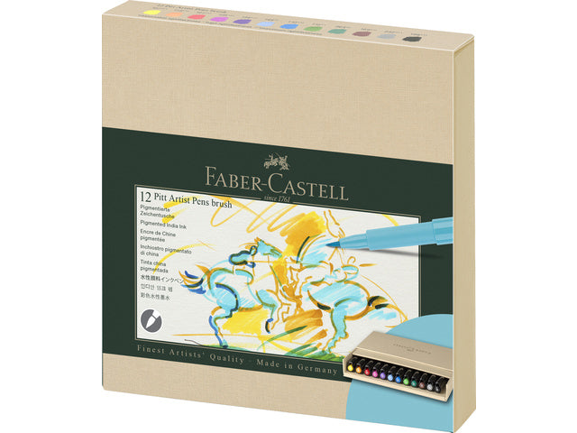 Tekenstift Faber-Castell Pitt Artist Pen Brush 12dlg studiobox