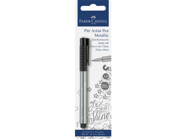 Tekenstift Faber-Castell Pitt Artist Pen 251 zilver op blister