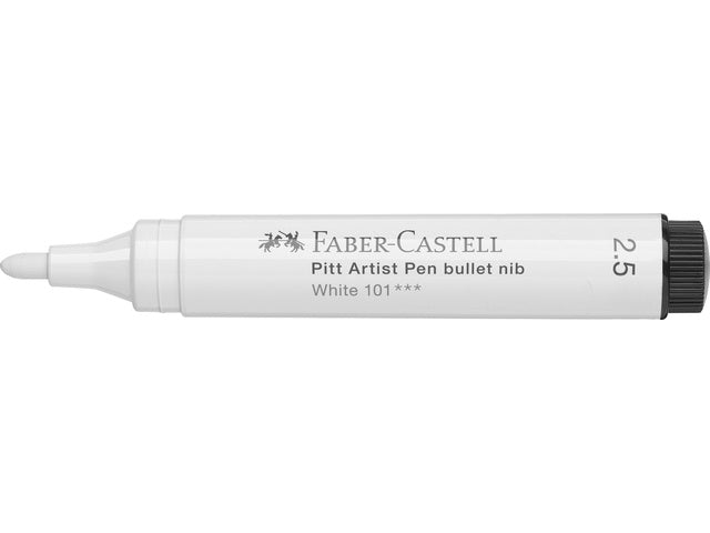 Tekenstift Faber-Castell Pitt Artist Pen 101 weiß, 2,5 mm