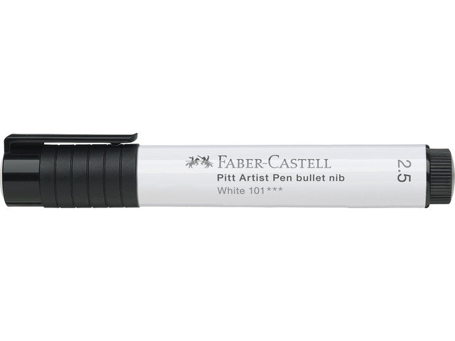 Tekenstift Faber-Castell Pitt Artist Pen 101 weiß, 2,5 mm