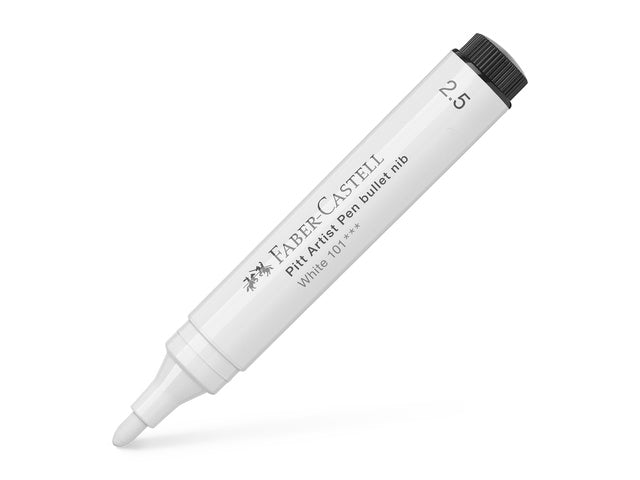 Tekenstift Faber-Castell Pitt Artist Pen 101 weiß, 2,5 mm