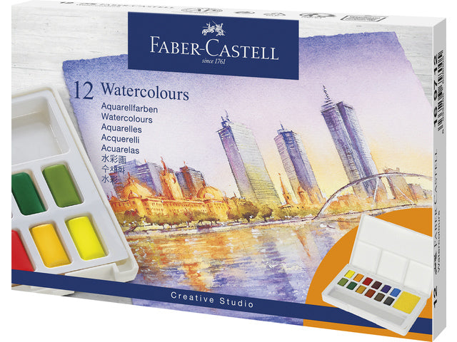 Waterverf Faber-Castell in doos met 12 kleuren